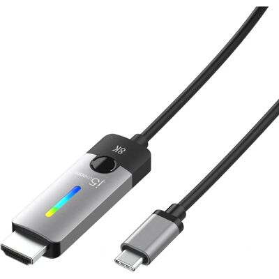 J5create JCC157 - USB-C zu HDMI 8K Kabel - Schwarz, Grau J5create JCC157 - USB-C zu HDMI 8K Kabel - Schwarz, Grau