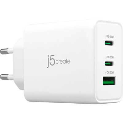 J5create JUP3365E 65W GaN USB-C 3-Port Ladegerät - EU J5create JUP3365E 65W GaN USB-C 3-Port Ladegerät - EU