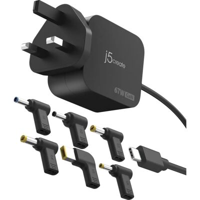 J5create JUP1565DCF-FN Black Mini 67W USB-C Charger - Charger J5create JUP1565DCF-FN Black Mini 67W USB-C Charger - Charger