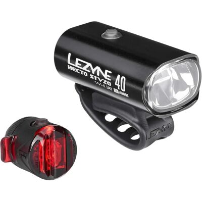 Lezyne Hecto 40L / Femto STVZO Fahrradlicht-Set - Schwarz Lezyne Hecto 40L / Femto STVZO Fahrradlicht-Set - Schwarz