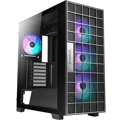 Boîtier Azza Neo ATX Tower Moyenne - Noir - Supporte Panneau en Verre & Multiple Ventilateurs - Publicité Boîtier Azza Neo ATX Tower Moyenne - Noir - Supporte Panneau en Verre & Multiple Ventilateurs - Publicité