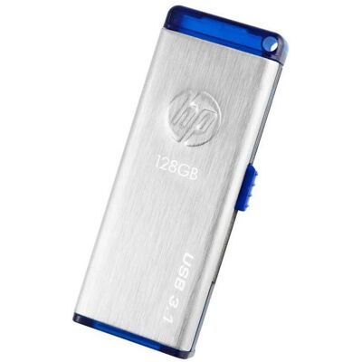Clé USB HP 128GB - Acier Bleu USB 3.1 - Publicité Clé USB HP 128GB - Acier Bleu USB 3.1 - Publicité