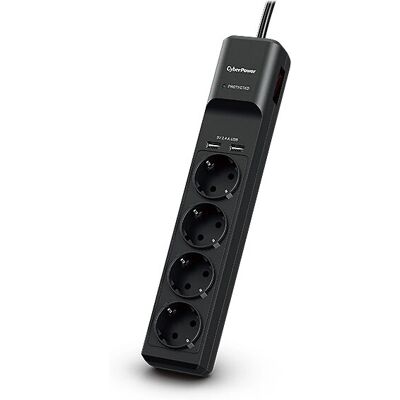 CyberPower Fekete Túlfeszültségvédő 4 Csatlakozó 200-250V 1,8m CyberPower Fekete Túlfeszültségvédő 4 Csatlakozó 200-250V 1,8m