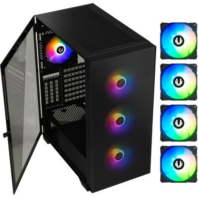 Obudowa PC BitFenix Flow Czarna - Wieża ATX, RGB oświetlenie Obudowa PC BitFenix Flow Czarna - Wieża ATX, RGB oświetlenie