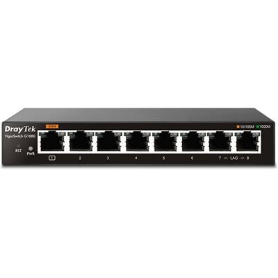 DrayTek VigorSwitch G1080 Managed Switch - 8 Port Gigabit Ethernet - Schwarz DrayTek VigorSwitch G1080 Managed Switch - 8 Port Gigabit Ethernet - Schwarz