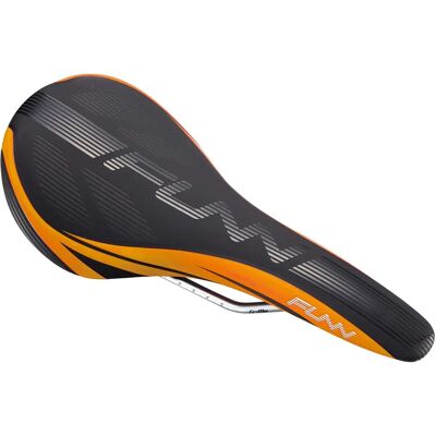 Funn Adlib Zadel - Zwart Oranje - 132mm Breed - Cross-Country Funn Adlib Zadel - Zwart Oranje - 132mm Breed - Cross-Country