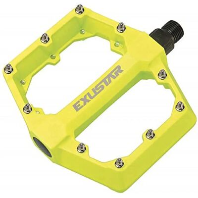 Exustar Pedals - 105x108mm Flat BMX/Freestyle Aluminum Yellow Exustar Pedals - 105x108mm Flat BMX/Freestyle Aluminum Yellow