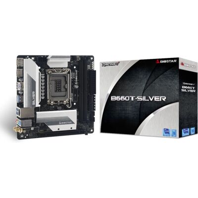 Biostar B660T-SILVER Motherboard - Supports Intel LGA 1700 - Mini-ITX Biostar B660T-SILVER Motherboard - Supports Intel LGA 1700 - Mini-ITX