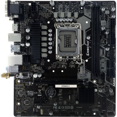 Placa-mãe Biostar B760 - Intel LGA 1700 - Micro ATX Placa-mãe Biostar B760 - Intel LGA 1700 - Micro ATX