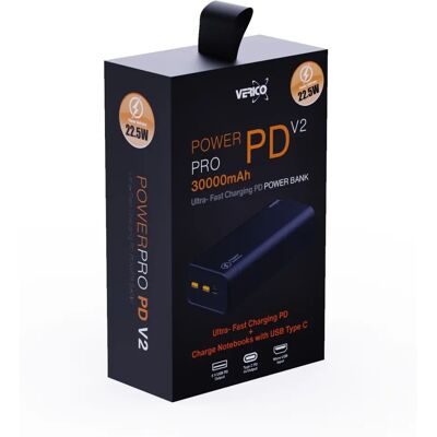 Verico Power Pro PD Powerbank 30000mAh - Svart Verico Power Pro PD Powerbank 30000mAh - Svart