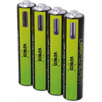 Verico LoopEnergy AAA-Micro - 4x AAA-Micro met viervoudige USB-C-oplaadkabel Verico LoopEnergy AAA-Micro - 4x AAA-Micro met viervoudige USB-C-oplaadkabel
