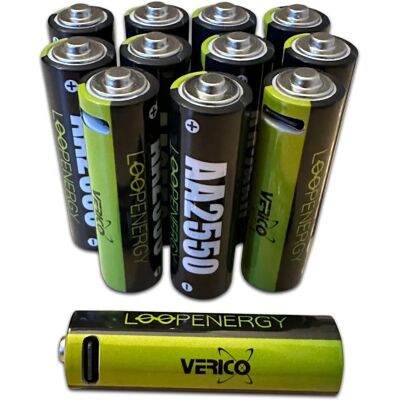 Verico Batteries rechargeables AA - Pack de 12 - USB-C Verico Batteries rechargeables AA - Pack de 12 - USB-C
