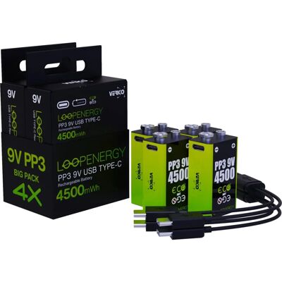Pack de Batteries Rechargeables 9V Verico - Batteries, Piles - Publicité Pack de Batteries Rechargeables 9V Verico - Batteries, Piles - Publicité