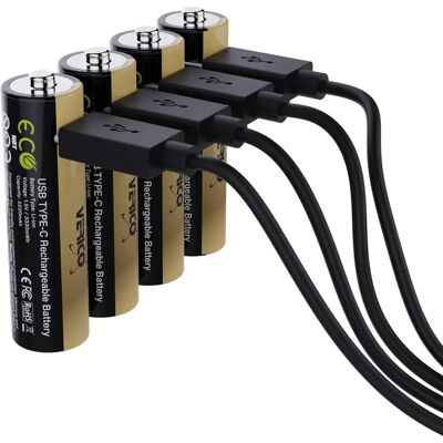 Verico LoopEnergy Pro - Pile Lithium AA avec USB-C - 2220 mAh Verico LoopEnergy Pro - Pile Lithium AA avec USB-C - 2220 mAh