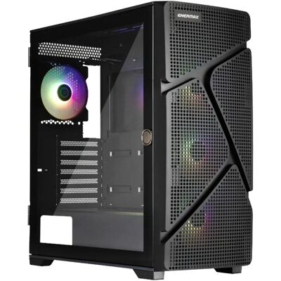 Obudowa PC Enermax MS21 Czarna - Hartowane szkło, siatka z przodu Obudowa PC Enermax MS21 Czarna - Hartowane szkło, siatka z przodu
