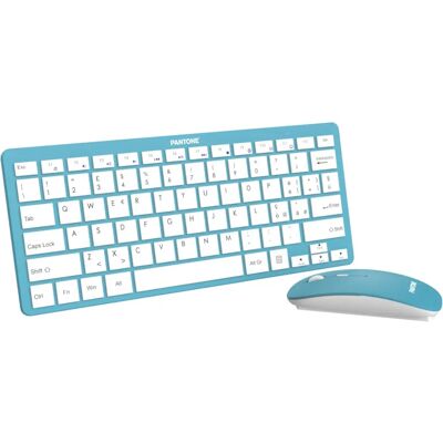 Pantone PT-KB09G1 Clavier et souris sans fil - Bleu - Publicité Pantone PT-KB09G1 Clavier et souris sans fil - Bleu - Publicité