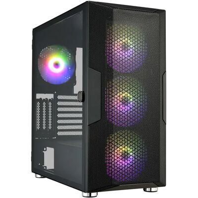 FSP CUT592 Turm Schwarz - PC Gehäuse mit Tempered Glass & ARGB FSP CUT592 Turm Schwarz - PC Gehäuse mit Tempered Glass & ARGB