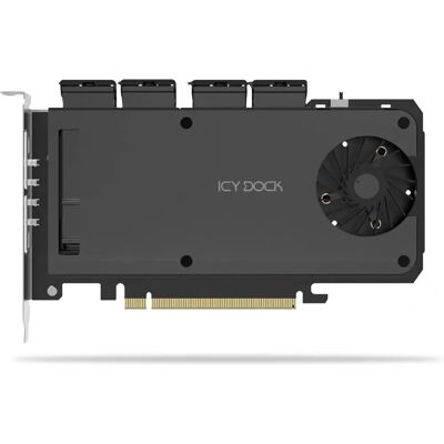 Icy Dock 4-Bay M.2 NVMe SSD PCIe Adapter - Hoge Snelheid Opslag Icy Dock 4-Bay M.2 NVMe SSD PCIe Adapter - Hoge Snelheid Opslag