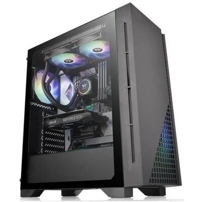 Thermaltake H330 Schwarzes PC-Gehäuse - Midi Tower, Seitenteil aus gehärtetem Glas Thermaltake H330 Schwarzes PC-Gehäuse - Midi Tower, Seitenteil aus gehärtetem Glas