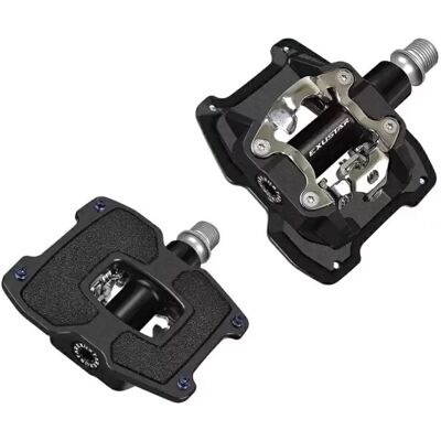 Exustar E-PM831 Pédale - Alliage 6061, Double Fonction SPD/FLAT, 92x89mm - Publicité Exustar E-PM831 Pédale - Alliage 6061, Double Fonction SPD/FLAT, 92x89mm - Publicité