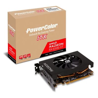 PowerColor Radeon RX 6500 XT 4 GB GDDR6 Näytönohjain - Kompakti, HDMI & DisplayPort PowerColor Radeon RX 6500 XT 4 GB GDDR6 Näytönohjain - Kompakti, HDMI & DisplayPort