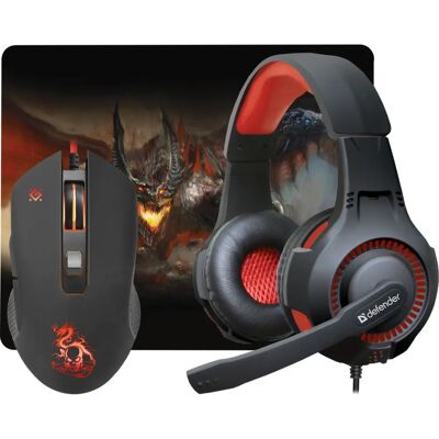 Defender MHP-006 Gaming-Set - 3-in-1 Maus, Kopfhörer, Mousepad Defender MHP-006 Gaming-Set - 3-in-1 Maus, Kopfhörer, Mousepad