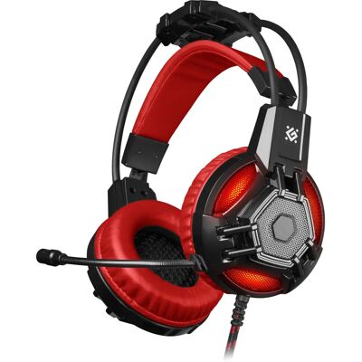 Defender Lester - Kabelgebundenes Gaming-Headset mit LED - Schwarz, Rot Defender Lester - Kabelgebundenes Gaming-Headset mit LED - Schwarz, Rot