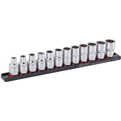 Sonic 301203 12-Piece 1/2-inch Hex Socket Set with Rail Sonic 301203 12-Piece 1/2-inch Hex Socket Set with Rail