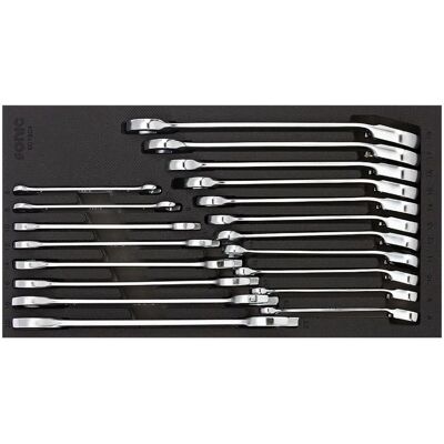 Sonic 19-Piece Chrome-Vanadium Ratchet & Double Key Set - Tool Set Sonic 19-Piece Chrome-Vanadium Ratchet & Double Key Set - Tool Set