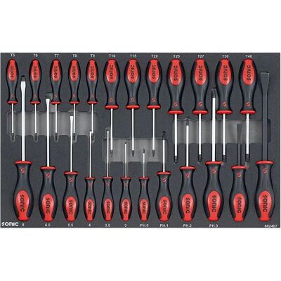 Sonic Tool Set with 24 Screwdriver Bits and Pry Bars - Tool Module Sonic Tool Set with 24 Screwdriver Bits and Pry Bars - Tool Module