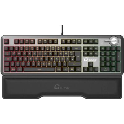 Clavier Gaming QPAD MK-95-DE PRO - Rétroéclairage RGB, Repose-poignet, Disposition DE - Publicité Clavier Gaming QPAD MK-95-DE PRO - Rétroéclairage RGB, Repose-poignet, Disposition DE - Publicité