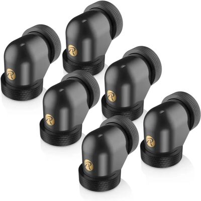 Raijintek PELIAS 90° Fitting - 14mm, Schwarz - 6er-Pack Raijintek PELIAS 90° Fitting - 14mm, Schwarz - 6er-Pack