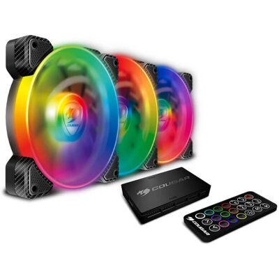 Ventilateur Cougar Vortex RGB SPB 120 - Éclairage RGB, PWM, Noir Ventilateur Cougar Vortex RGB SPB 120 - Éclairage RGB, PWM, Noir