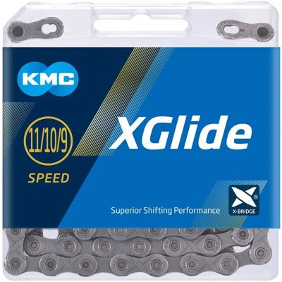 KMC X-Glide Fahrradkette - 118 Glieder - Grau - Fahrradkette KMC X-Glide Fahrradkette - 118 Glieder - Grau - Fahrradkette