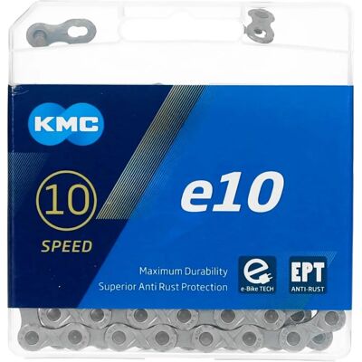 KMC E10 10-biegowa łańcuch E-bike - Ciemny / Srebrny KMC E10 10-biegowa łańcuch E-bike - Ciemny / Srebrny