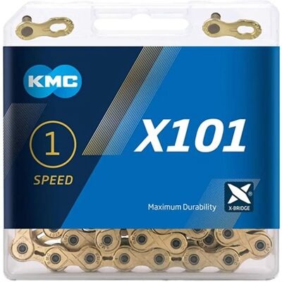KMC X101 Gold Rennradkette - Single Speed - 112 Glieder KMC X101 Gold Rennradkette - Single Speed - 112 Glieder