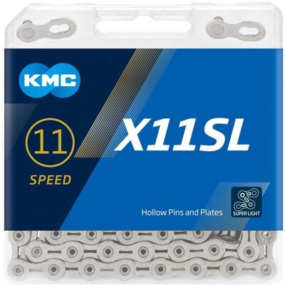 Chaîne KMC X11 11 Vitesses Argentée - Légère et Durable - Publicité Chaîne KMC X11 11 Vitesses Argentée - Légère et Durable - Publicité