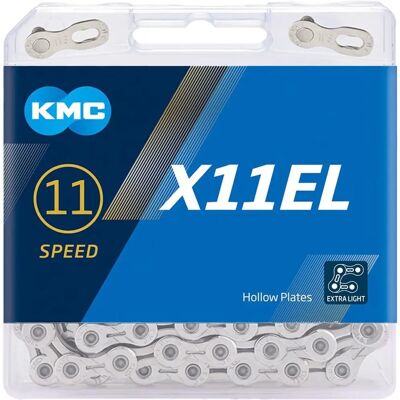 Chaîne de vélo KMC X11EL 11 vitesses - Argent et VTT Chaîne de vélo KMC X11EL 11 vitesses - Argent et VTT