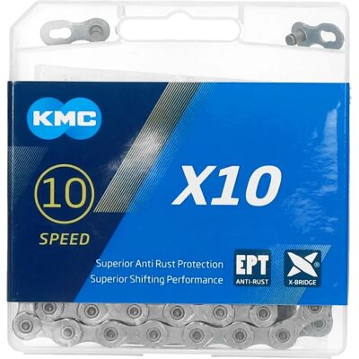 Łańcuch KMC X10 EPT 10-biegowy - Srebrny Łańcuch KMC X10 EPT 10-biegowy - Srebrny
