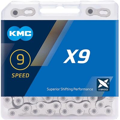 Chaîne KMC X9 9 vitesses - Argent - 114 Maillons Chaîne KMC X9 9 vitesses - Argent - 114 Maillons