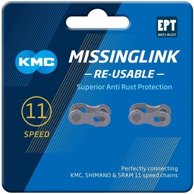 KMC 11R EPT Kjedelinker - 2 Pakning - Sølv - 11 Girs KMC 11R EPT Kjedelinker - 2 Pakning - Sølv - 11 Girs