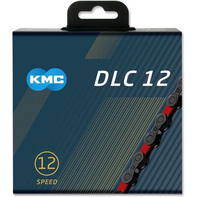 KMC DLC12 Chaîne 12 vitesses - 126 maillons - Noir/Rouge - Chaîne de vélo - Publicité KMC DLC12 Chaîne 12 vitesses - 126 maillons - Noir/Rouge - Chaîne de vélo - Publicité