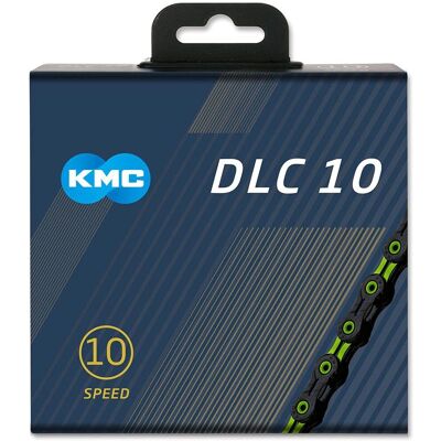 Chaîne KMC DLC10 10 vitesses - Noir/Vert - Chaînes - Publicité Chaîne KMC DLC10 10 vitesses - Noir/Vert - Chaînes - Publicité