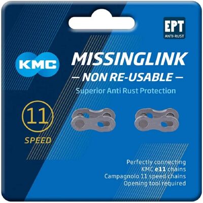 KMC 11NR EPT Missing Link Kettenschloss - Silber - 1/2" x 11/128" - Kettenglied - Fahrradteil KMC 11NR EPT Missing Link Kettenschloss - Silber - 1/2" x 11/128" - Kettenglied - Fahrradteil