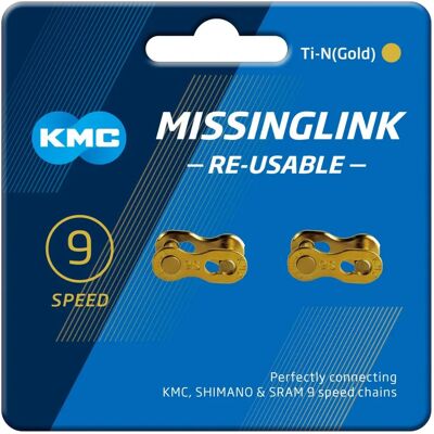 KMC Missing Link Paire - Gold Ti-N - Connecteurs de Chaîne KMC Missing Link Paire - Gold Ti-N - Connecteurs de Chaîne