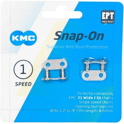 Liens de chaîne KMC Snap-On EPT - Argent - Liens de chaîne de vélo Liens de chaîne KMC Snap-On EPT - Argent - Liens de chaîne de vélo