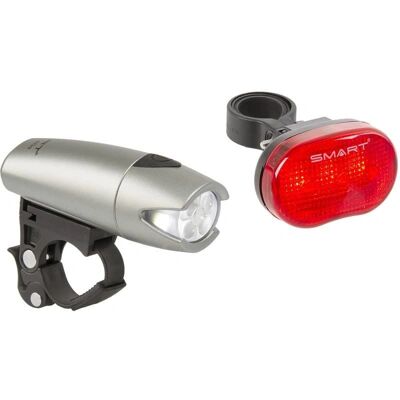 Polaris SMART Polaris Batteridrevet Lysesæt - Foran 5 LED - Bagtil 3 LED - Vandtæt - Cykellys Polaris SMART Polaris Batteridrevet Lysesæt - Foran 5 LED - Bagtil 3 LED - Vandtæt - Cykellys