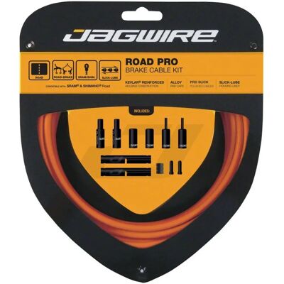 Kit de frein Jagwire Road Pro - Orange - Câbles de frein - Publicité Kit de frein Jagwire Road Pro - Orange - Câbles de frein - Publicité