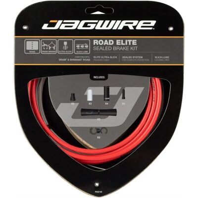 Jagwire Road Elite Gesloten Versnellingskabelset - Rood Jagwire Road Elite Gesloten Versnellingskabelset - Rood