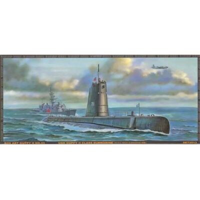 Kit de modèle de sous-marin Guppy II US Navy - Échelle 1/350 - Publicité Kit de modèle de sous-marin Guppy II US Navy - Échelle 1/350 - Publicité